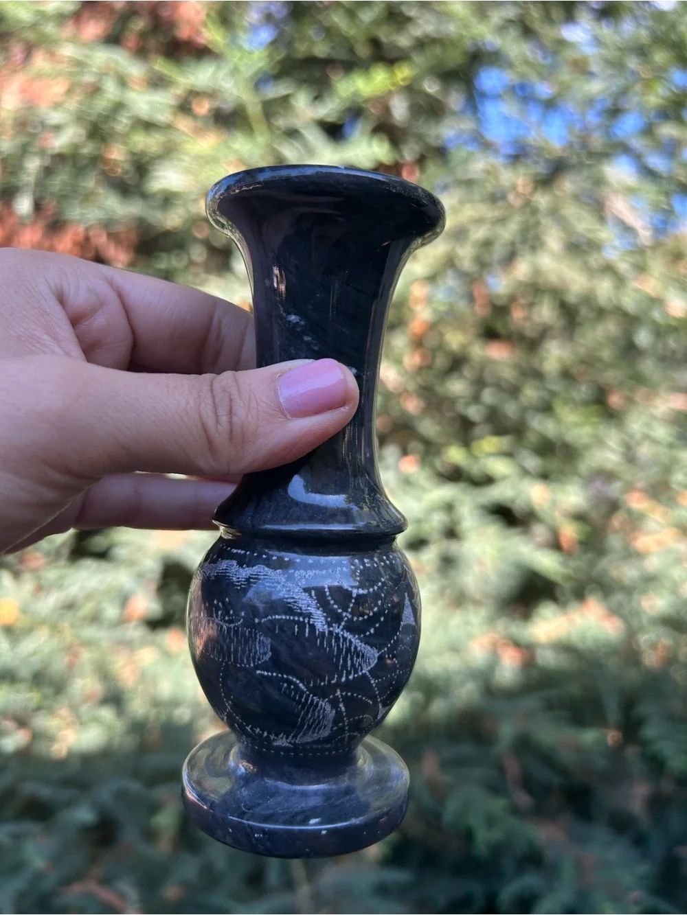 Vintage Small Marble Vase - Decor Unbranded